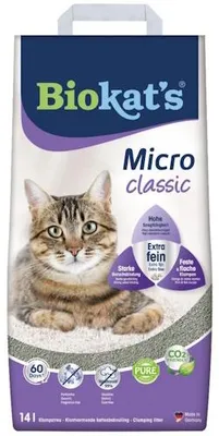Productafbeelding van Biokat's Micro Classic kattenbakvulling - fijnkorrelig klontvormend strooisel, 14 L