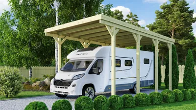 Produktbild von Caravan Carport Holz Überdachung Unterstand kesseldruckimprägniert 384x588x374 cm