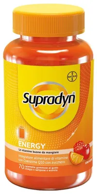 Immagine prodotto di Supradyn Energy Integratore di Vitamina A, B, C, D e Coenzima Q10, contro la Stanchezza, 70 Caramelle Gommose