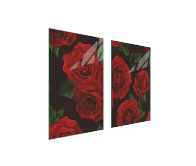 Produktbild von Glasschutzplatte Für Herd 75X52 Rosen