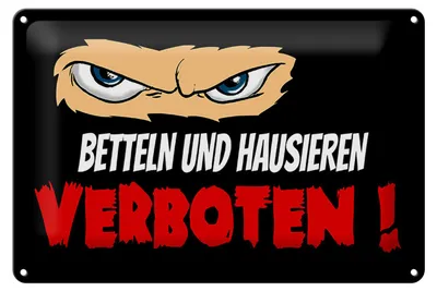 Produktbild von Blechschild Hinweis 30x20cm Betteln und Hausieren verboten