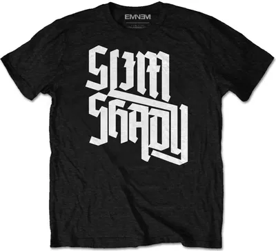 Image de Eminem - T-shirt "Shady Slant" pour homme/femme unie RO1387 (L) (Noir)