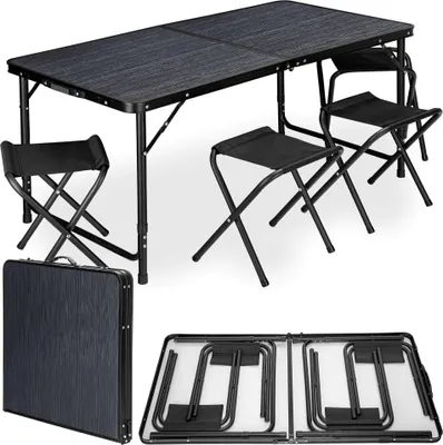 Obrázek produktu pro TRAMP, cestovní set na kempování, skládací, rozměry 120 x 60 cm, černý lakovaný dřevěný rám, černá barva