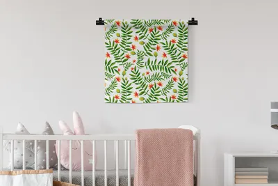 Produktbild von MuchoWow® Wandteppich Wandbehang Blumen - Dschungel - Design 60x60 cm Tapisserie Dekoration Wandtuch - Dekorationen - Wand Decke