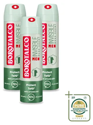 Productafbeelding van 3 x Borotalco Men Musk Deodorant Spray - 150 ml - Voordeelverpakking - 3 stuks
