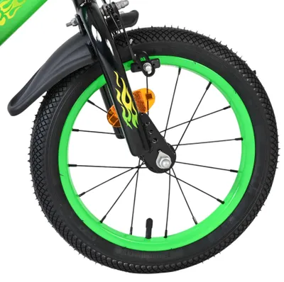 Produktbild von Volare Strike Kinderfahrrad – Jungen – 14 Zoll – Schwarz-Grün – Zwei Handbremsen