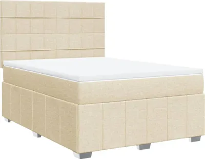 Produktbild von Boxspringbett mit Matratze Creme 160x200 cm Stoff