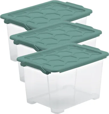 Produktbild von 3er-Set Rotho EVO SAFE 15l, Farbe:Mistletoe grün
