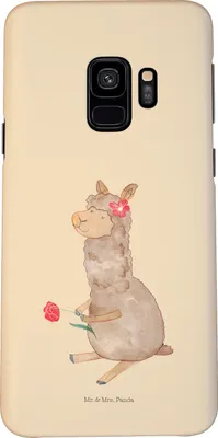 Produktbild von Mr. & Mrs. Panda Samsung Galaxy S9 Handyhülle Alpaka Blume - Kaktus Grün - Geschenk, Lama, Dekoration, Hülle, Handy Schutzhülle, Cover, Lamas, Spruch, Smartphone