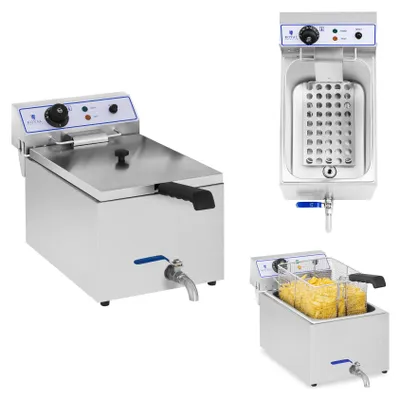 Zdjęcie produktu dla Profesjonalna Frytownica Do Frytek Ryb Z Kranem 3000W 17L Royal Catering Rcef 15E