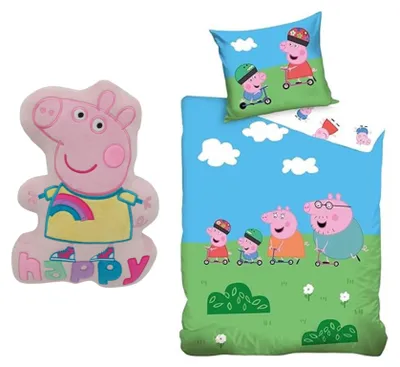 Image de Ensemble de literie Peppa Pig : couette et taie d'oreiller