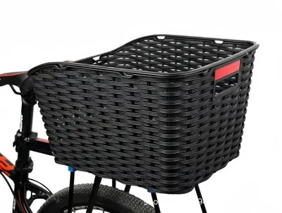 Obrázek produktu pro Koš na kolo košík na zadní nosič ratanový s odrazkou