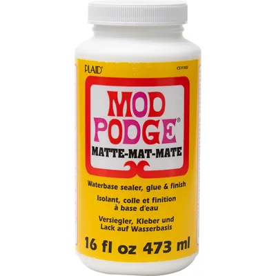 A bottle of Mod Podge Matte is shown against a white background.