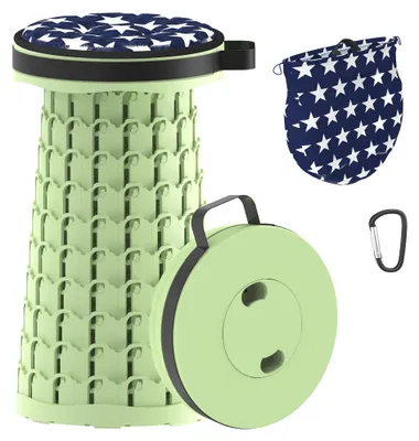 Imagen del producto de Silla de camping portátil - Silla plegable telescópica para exteriores con respaldo acolchado