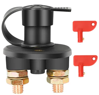 Produktbild von Batterieschalter 12V / 24V, Bolatus Auto Batterie Trennschalter Hauptstromschalter 2 Polig Ein-/Aus-Schalter Kill Switch 6V für Fahrzeug Boot Auto Kfz
