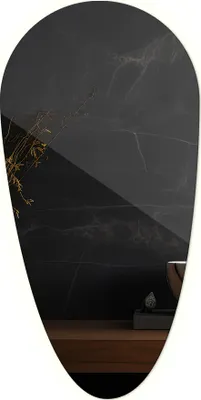 Produktbild von Dekorativní oválné zrcadlo LED ve tvaru slzy - Závěsné oválné zrcadlo s kapkou - neutrální (4000K) - 40 cm x 80 cm