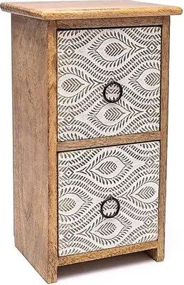 Produktbild von Schubladenschrank mit Pfauenfedermuster – 17,5 x 14 x 31 cm