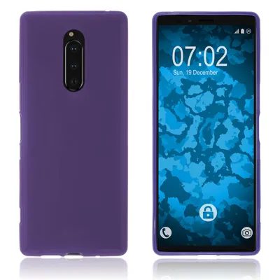 Produktbild von PhoneNatic Case kompatibel mit Sony Xperia 1 - lila Silikon Hülle matt Cover