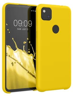 Produktbild von kwmobile Handyhülle für Google Pixel 4a Hülle - Case Silikon - Kabelloses Laden - Schutzhülle Cover in Strahlend Gelb