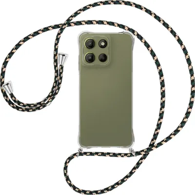 Produktbild von Handykette Backcover-Schutzhülle mit Band (Metall silberfarben) für Motorola Moto G15 - camouflage
