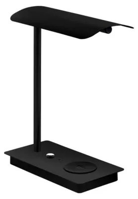 Imagen del producto de Eglo LED Tischleuchte Arenaza Schwarz 5,8W 750lm warmweiß 3000K Touchdimmer induktive Ladestation