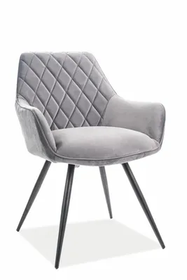 Zdjęcie produktu dla Krzesło LINEA VELVET szare/czarne