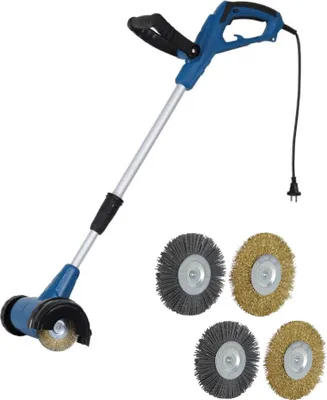 Produktbild von CFH Elektrische Fugenbürste EFB-675 mit 4 Unkrautbürsten Teleskopstiel Blau/Silber