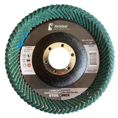 Produktbild von Doppelseitige Lamellenschleifscheibe Molatool Zirkon 125 mm P60