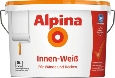 Produktbild von Alpina Innenweiß 10 L weiß matt
