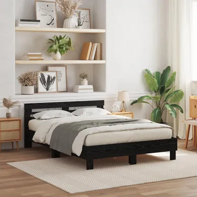 Zdjęcie produktu dla vidaXL Rama łóżka dąb czarny 140 x 190 cm materiał drewnopochodny