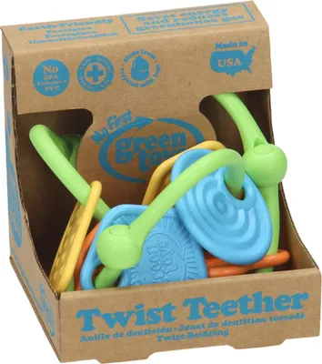 Immagine prodotto di Giocattoli verdi per la dentizione Twist Teether sostenibile e sicuro