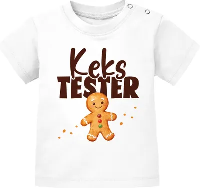 Produktbild von Baby T-Shirt kurzarm Weihnachten Lebkuchenmann Gingerbread Design Babyshirt XMAS Outfit Weihnachtsmotiv MoonWorks®