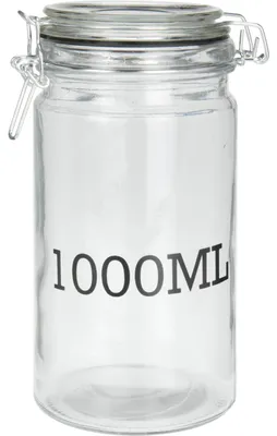 Obrázok produktu pre Sklenená nádoba na uskladnenie - 1000 ml - so silikónovým krúžkom