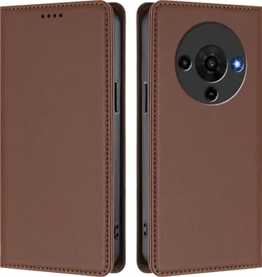 Produktbild von Handyhülle für ZTE Blade A76 5G, Kunstleder Klapphülle Stoßfeste Magnetische Hülle mit Ständer Braun
