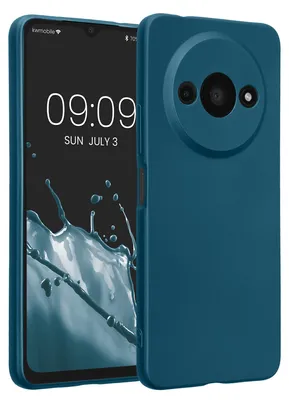 Produktbild von kwmobile Handyhülle für Xiaomi Redmi A3 Hülle - weiche Silikon Case metallisch schimmernd - Schutzhülle Cover - Metallic Karibikblau