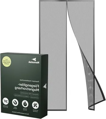 Produktbild von Famanu Magnetisches Fliegengitter 110 x 220 cm - Hochwertiges Fliegengitter für Balkontüren - Schwarz