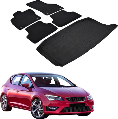 Produktbild von Kofferraumwanne Fußmatten Set Für Seat Leon Ab 2021 Schrägheck, Genaue Passform