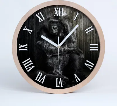Produktbild von Holzuhr 30fi cm wanduhr - weiße Spitzen - Gorilla