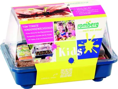 Produktbild von Romberg TOM TOMATE Kindergewächshaus Zimmergewächshaus Anzuchttöpfe, Erde, Saatgut