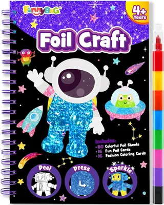 Productafbeelding van Foil Art Kinderkunst & knutselactiviteit: creatief reisspeelgoed voor doe-het-zelf-activiteit, knutselset voor kinderen, cadeau voor meisjes van 4, 5