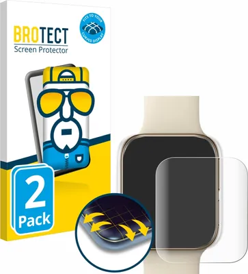 Produktbild von 2x BROTECT Fullscreen Schutzfolie für Oppo Watch (41 mm) Displayschutz Folie Fullcover Klar Transparent