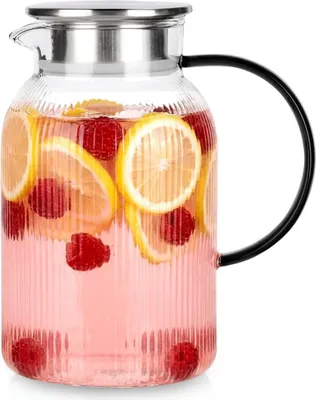 Zdjęcie produktu dla Vilde | Dzbanek NA NAPOJE wodę sok lemoniadę do napojów szklany z pokrywką 1,5L