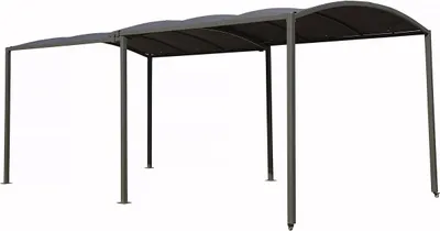Image de Carport en métal extensible " Mathis" - 303/566 x 295 x 240 cm - Gris