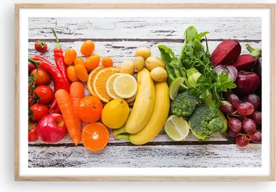 Produktbild von Gerahmtes Poster - Rahmen in heller Eiche - Essen Gemüse Essen frisch - 91,5x61 cm - Wand Bild - Wanddeko - Wandbilder - Wandposter - Bilderrahmen - Bilder - Kunstdruck - Wandbild - P2NAA91x61-2888