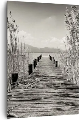 Produktbild von Bild auf Leinwand - Leinwandbild - Einteilig - Brücke Pier Sepia - 70x100cm - Wand Bild - Wanddeko - Wandbilder - Leinwanddruck - Wanddekoration - Leinwand bilder - Wandbild - PA70x100-4928