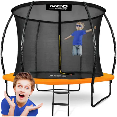 Image de Neo-Sport trampoline de jardin pour enfants - 10FT (Ø 312 cm), avec filet intérieur & cadre robuste, orange