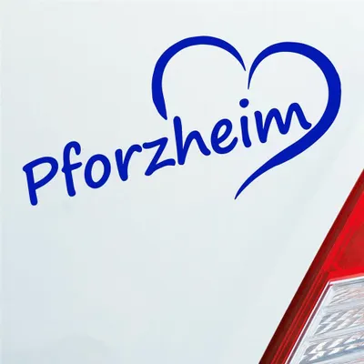 Produktbild von Auto Aufkleber Pfortzheim Herz Stadt City Love Liebe Heimat 16x8 cm Dunkelblau Sticker Heckscheibenaufkleber