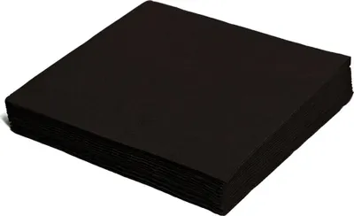 Produktbild von 2-lagige schwarze Servietten 1/4 24 x 24 cm 250 Stück.