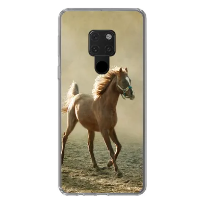 Produktbild von MuchoWow® Handyhülle Schutzhülle Hülle für Huawei P40 Lite Pferd - Sand - Nebel Silikon Softcase Handy Hülle - Handy