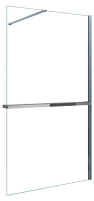 Produktbild von AICA_100x200cm Walk in Duschwand mit Stabilisator 8mm NANO ESG-Glas mit Duschregal Handtuchhalter Duschtrennwand F129